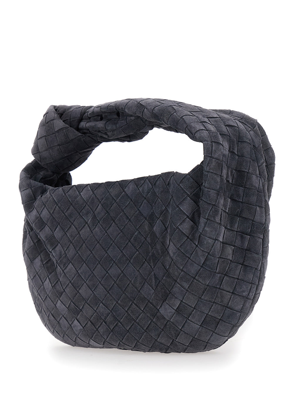 BOTTEGA VENETA Bottega Veneta Women 'Jodie' Gray Shoulder Bag With Intreccio Motif In Suede For Women