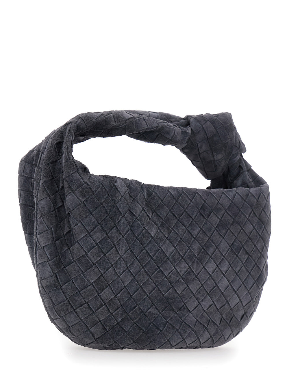BOTTEGA VENETA Bottega Veneta Women 'Jodie' Gray Shoulder Bag With Intreccio Motif In Suede For Women