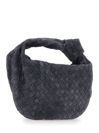 BOTTEGA VENETA Bottega Veneta Women 'Jodie' Gray Shoulder Bag With Intreccio Motif In Suede For Women