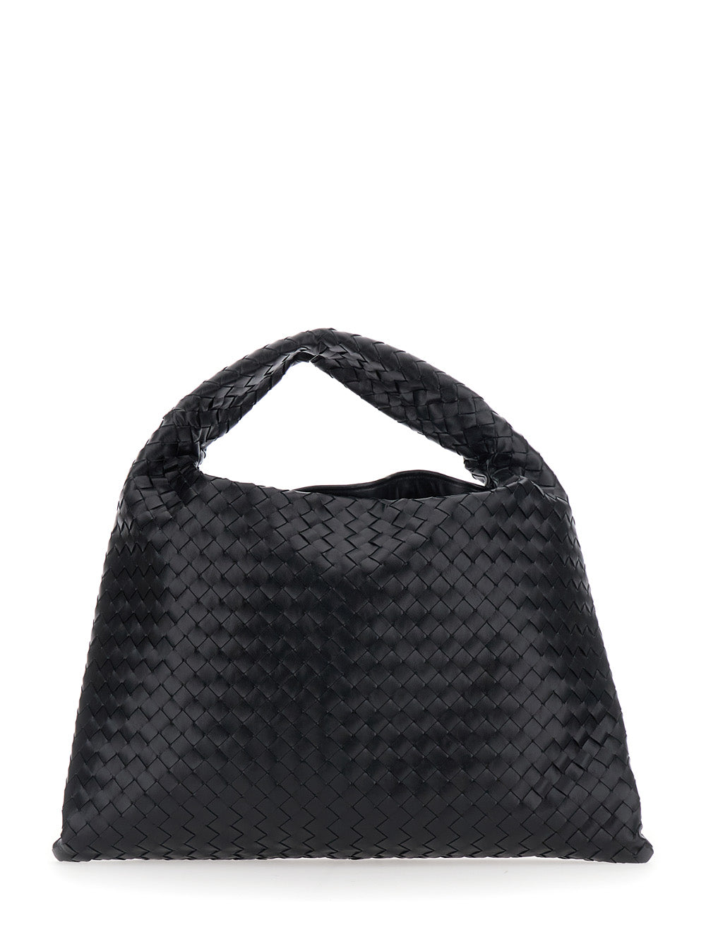 BOTTEGA VENETA Bottega Veneta Women Black Shoulder Bag With Intreccio Motif In Leather For Women