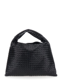 BOTTEGA VENETA Bottega Veneta Women Black Shoulder Bag With Intreccio Motif In Leather For Women