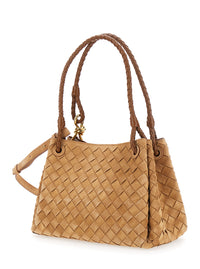 BOTTEGA VENETA Bottega Veneta Women Brown Shoulder Bag With Adjustable And Removable Strap And Intreccio Motif In Suede For Women