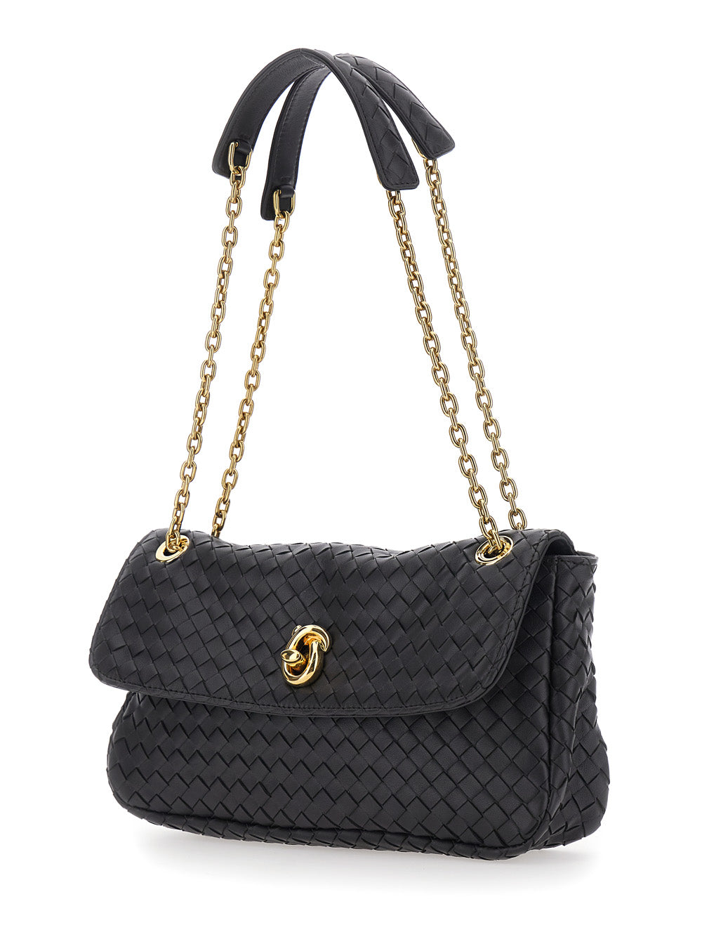 BOTTEGA VENETA Bottega Veneta Women 'Madison' Brown Crossbody Bag With Chain Strap And Knot Detail On The Front In Leather For Women