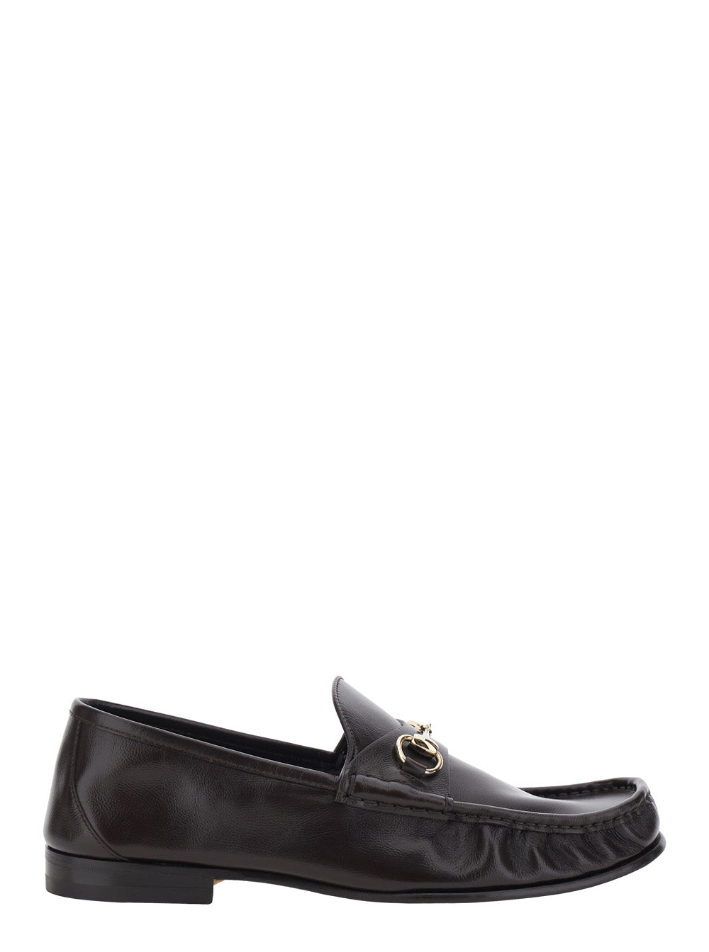 GUCCI Gucci Men 'Lugano' Brown Loafers With Horsebit Plaque On The Front And Low Heel In Leather For Men