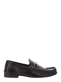 GUCCI Gucci Men 'Lugano' Brown Loafers With Horsebit Plaque On The Front And Low Heel In Leather For Men