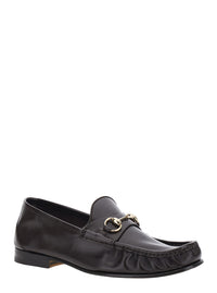 GUCCI Gucci Men 'Lugano' Brown Loafers With Horsebit Plaque On The Front And Low Heel In Leather For Men