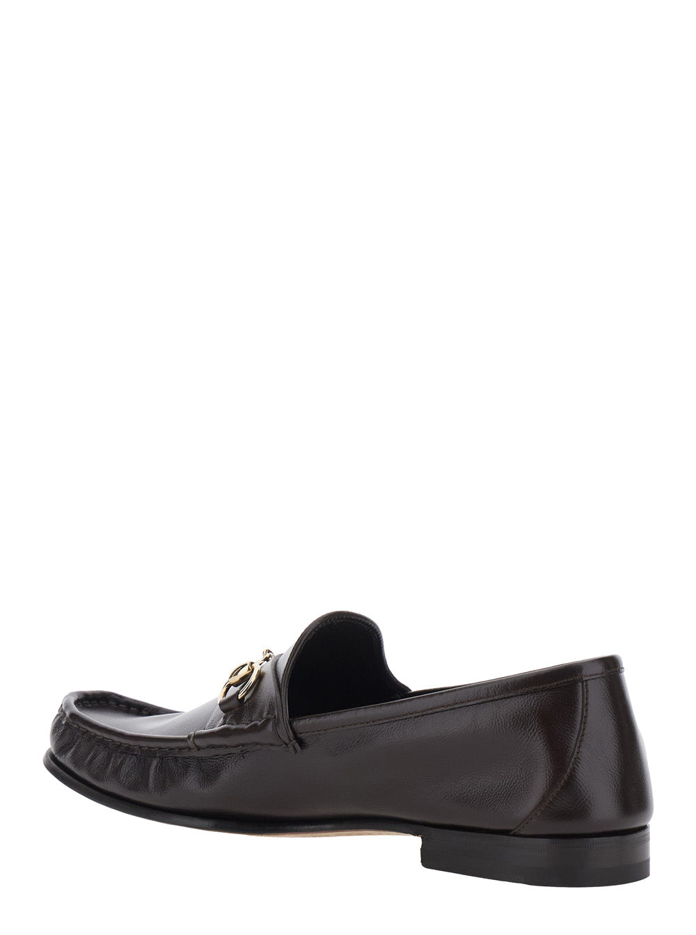 GUCCI Gucci Men 'Lugano' Brown Loafers With Horsebit Plaque On The Front And Low Heel In Leather For Men