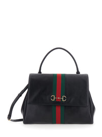 GUCCI Gucci Women 'Paparazzo' Black Large Handbag With Horsebit And Web Stripe On The Front In Leather For Women