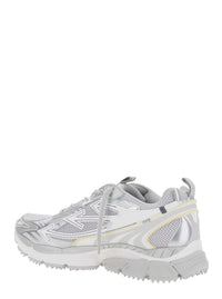 Off-White Men 'Be Right Back' Gray Sneakers With Mesh Inserts And Arrow Detail On The Side In Leather And Tech Fabric For Men