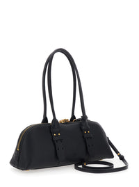 PINKO Pinko Women 'Bowling Horizontal' Black Handbag With Adjustable And Removable Shoulder Strap And Love Birds Plate On The Front In Leather For Women