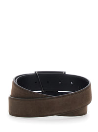 Tod's Men Brown Belt With T Buckle Closure In Suede For Men