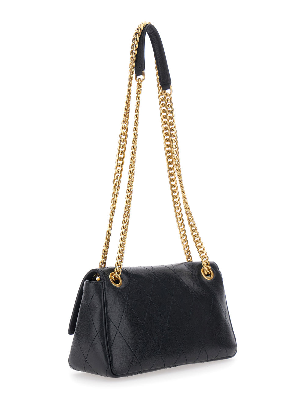 TORY BURCH Tory Burch Women Charlie Small Quilted Bag With Quilted Design And Zip Closure In Black Cow Leather For Women