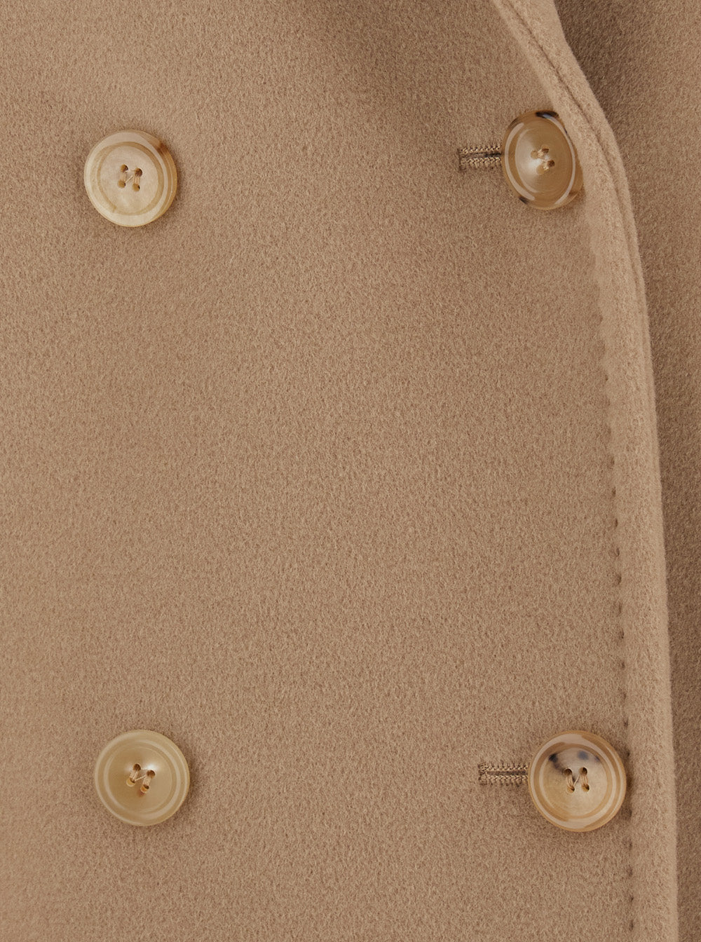 Max Mara Women 'Rebus' Beige Short Double-Breasted Coat With Notched Revers In Wool And Cashmere For Women