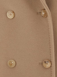 Max Mara Women 'Rebus' Beige Short Double-Breasted Coat With Notched Revers In Wool And Cashmere For Women