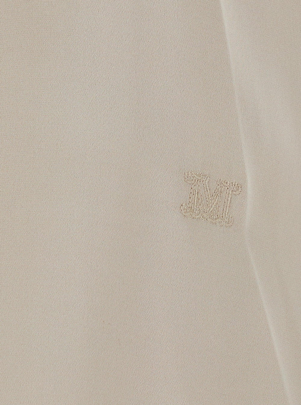 Max Mara Women 'Pavido' Beige Sleeveless Top With Round Neck And Tone-On-Tone Logo Embroidery On The Front In Silk For Women