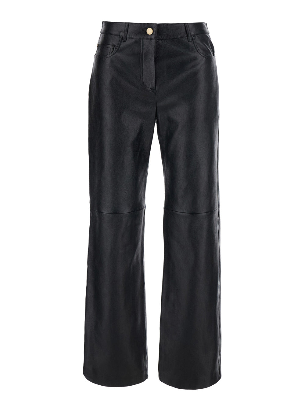 'S Maxmara Women 'Pesca' Black Pants With Five-Pocket Design In Leather For Women