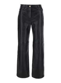 'S Maxmara Women 'Pesca' Black Pants With Five-Pocket Design In Leather For Women