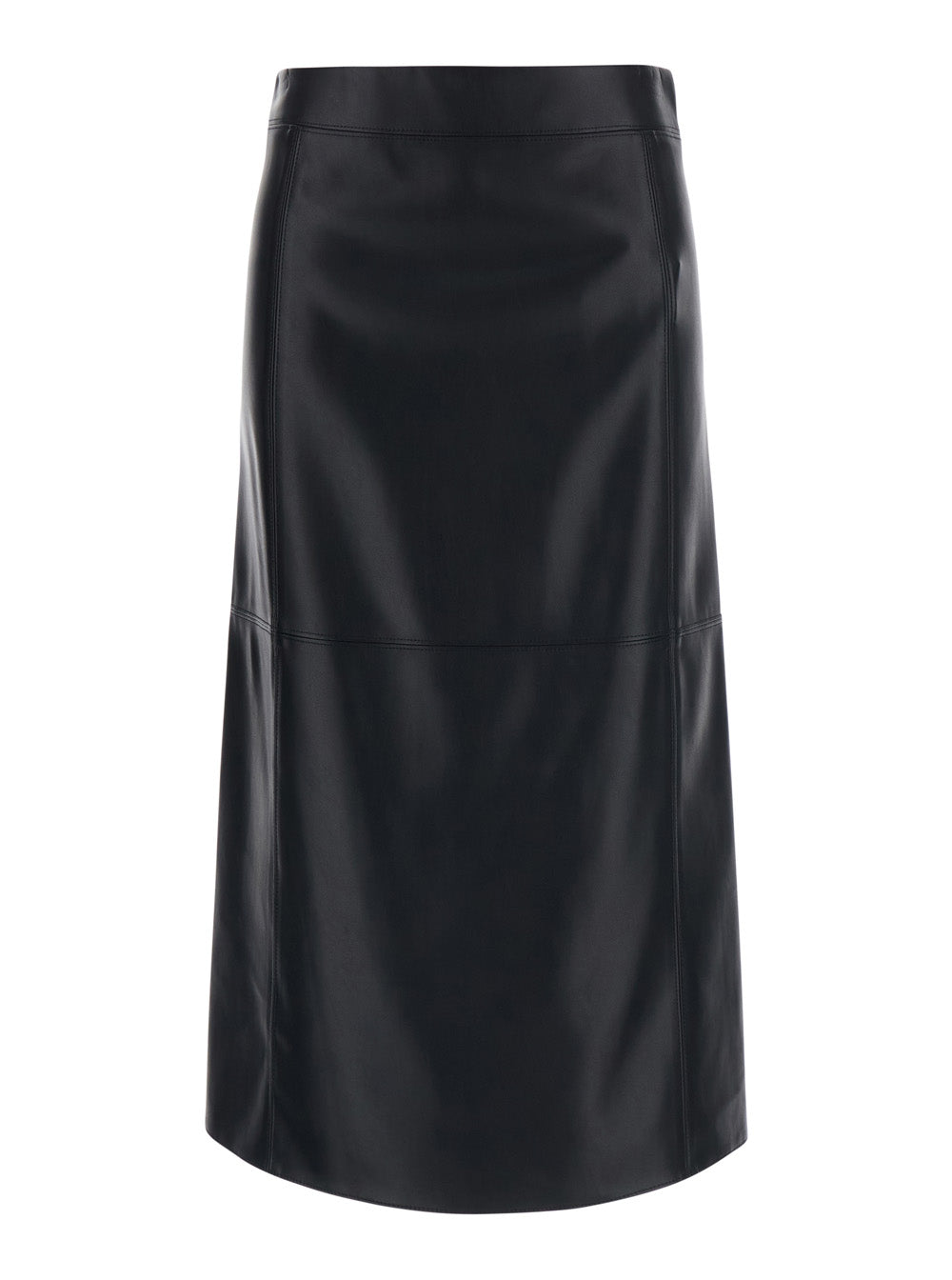 'S MAXMARA 'S Maxmara Women 'Crisma' Black Midi Skirt With Zip Closure At The Back In Leather For Women