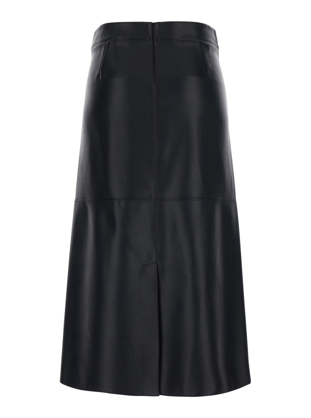 'S MAXMARA 'S Maxmara Women 'Crisma' Black Midi Skirt With Zip Closure At The Back In Leather For Women