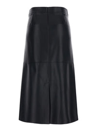 'S MAXMARA 'S Maxmara Women 'Crisma' Black Midi Skirt With Zip Closure At The Back In Leather For Women