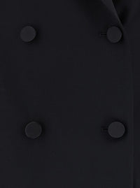 Tagliatore Women Black Double-Breasted Suit With Peak Revers In Fabric For Women