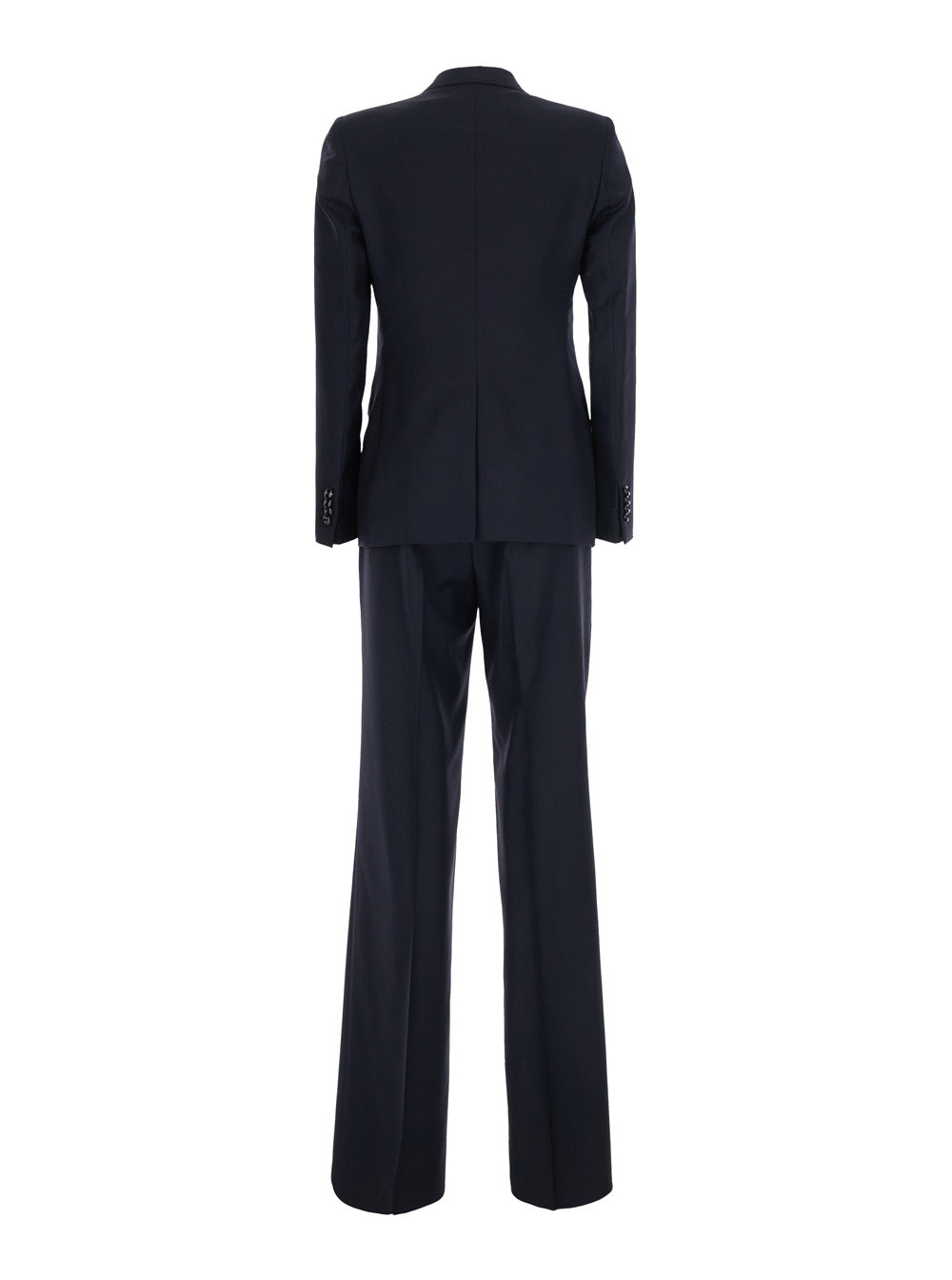 Tagliatore Women Blue Double-Breasted Suit With Peak Revers In Fabric For Women
