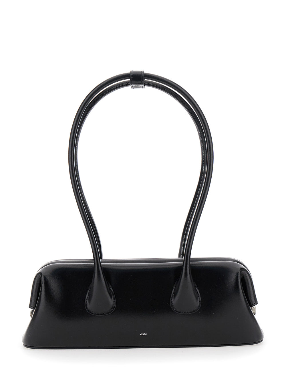 OSOI Osoi Women Shoulder Bag 'Boat Wide Mini' With Round Handles And Logo Lettering On The Front In Black Leather Woman