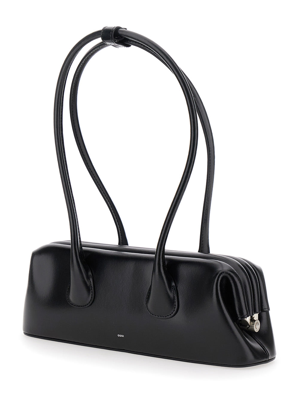 OSOI Osoi Women Shoulder Bag 'Boat Wide Mini' With Round Handles And Logo Lettering On The Front In Black Leather Woman