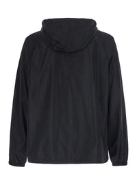 Burberry Men 'Clapton' Black Jacket With Logo Patch On The Front In Tech Fabric For Men