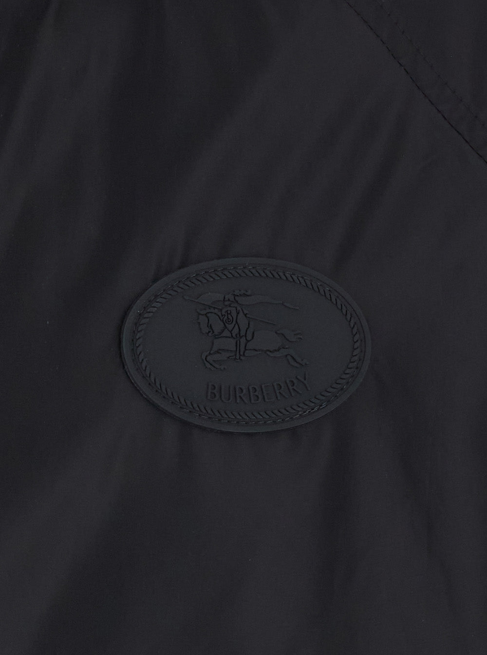 Burberry Men 'Clapton' Black Jacket With Logo Patch On The Front In Tech Fabric For Men