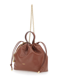 CHLOÉ Chloé Women 'Icons' Brown Shoulder Bag With Drawstring Closure And Leather Chain Strap In Leather For Women