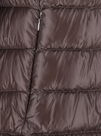 Herno Women Brown Down Jacket With Fixed Hood And Zip Pockets In Tech Fabric Woman