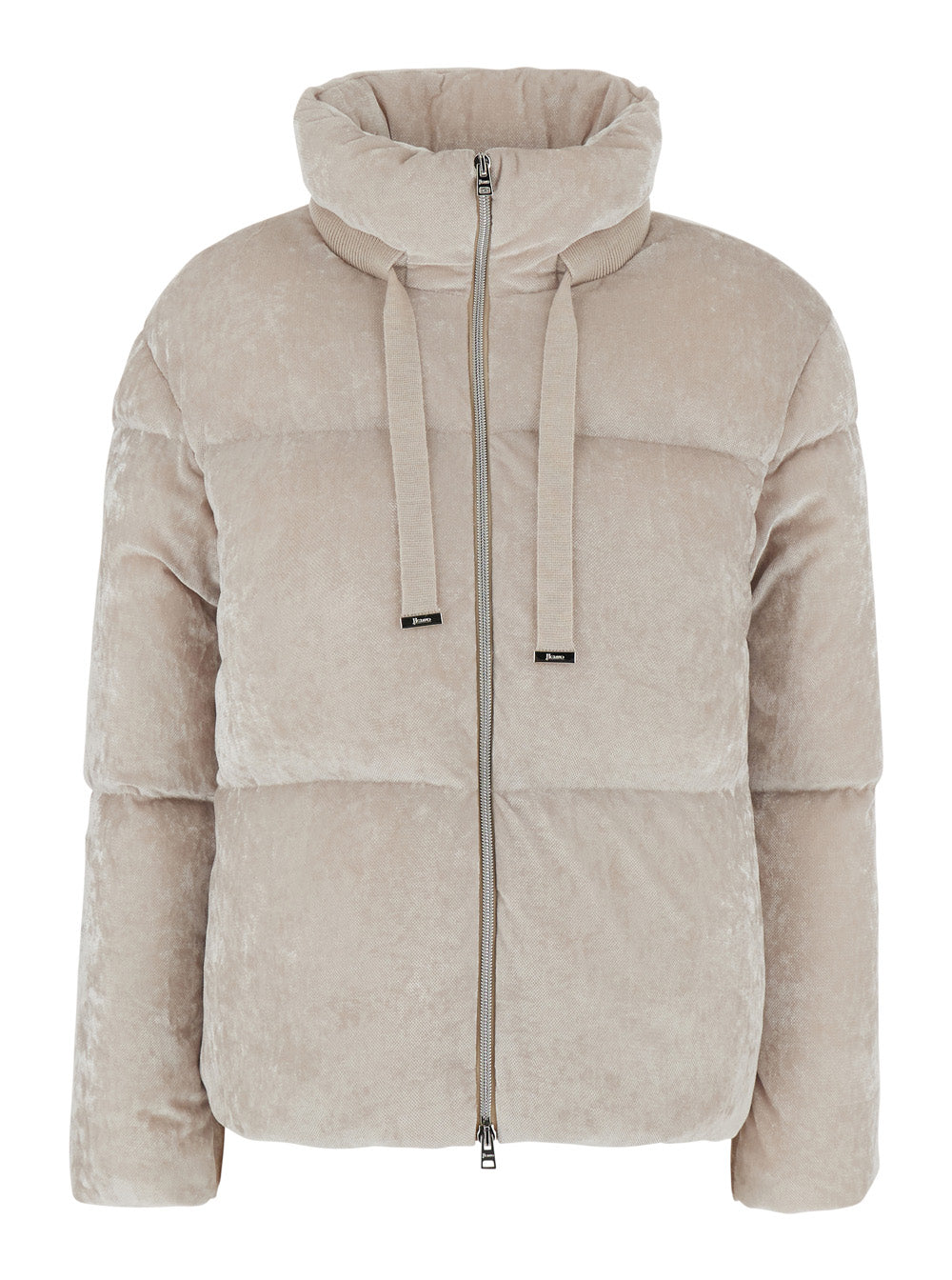 HERNO Herno Women Beige Jacket With High Collar And Long Sleeves In Velvet Effect Fabric Woman