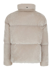 HERNO Herno Women Beige Jacket With High Collar And Long Sleeves In Velvet Effect Fabric Woman
