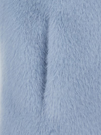 Herno Women Blue Fur With Round Collar In Faux Fur Woman