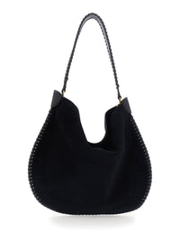 ISABEL MARANT Isabel Marant Women 'Oskan' Black Shoulder Bag With Removable Strap And Embossed Logo On The Front In Suede For Women