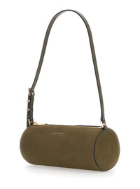 MICHAEL MICHAEL KORS Michael Michael Kors Women 'Izzy' Green Shoulder Bag With Logo Lettering On The Front And Adjustable Strap In Leather For Women