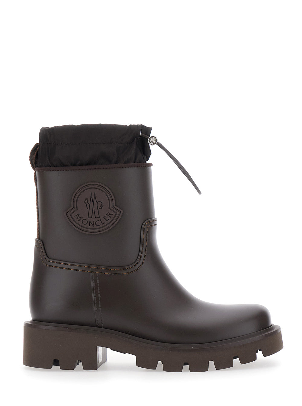MONCLER Moncler Women 'Kickstream' Brown Rain Boots With Logo On The Side And Drawstring Closure In Pvc For Women