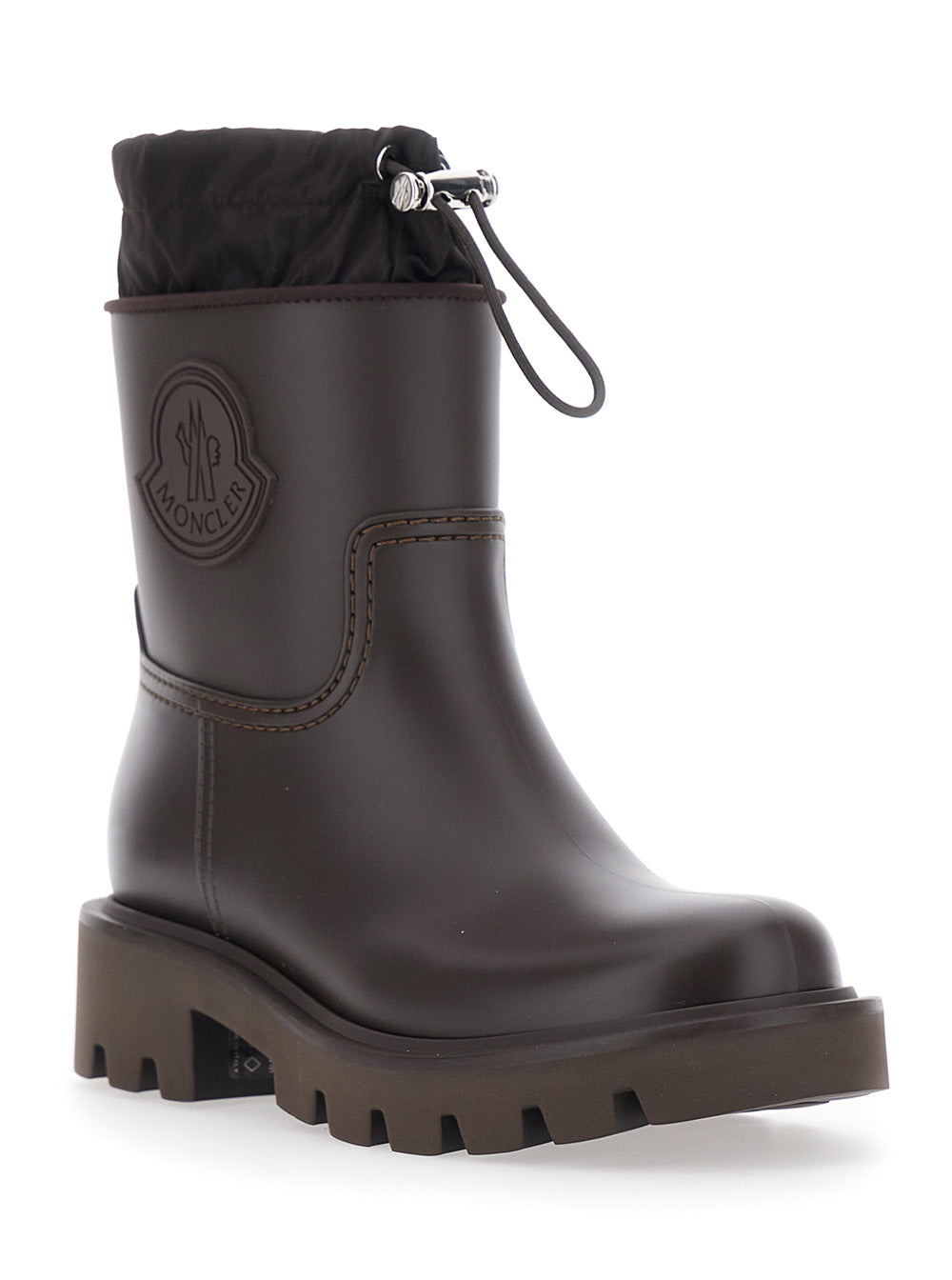 MONCLER Moncler Women 'Kickstream' Brown Rain Boots With Logo On The Side And Drawstring Closure In Pvc For Women