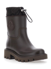 MONCLER Moncler Women 'Kickstream' Brown Rain Boots With Logo On The Side And Drawstring Closure In Pvc For Women