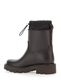 MONCLER Moncler Women 'Kickstream' Brown Rain Boots With Logo On The Side And Drawstring Closure In Pvc For Women