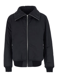 Rick Owens Men 'Dracuflight' Black Jacket With Oversized High Collar In Tech Fabric For Men
