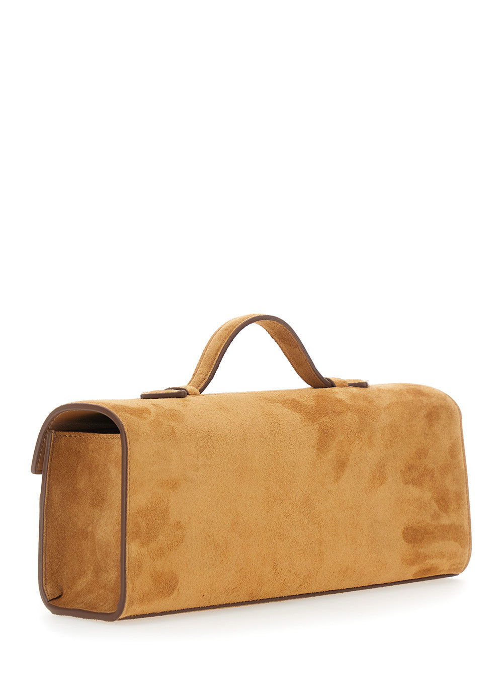 SAVETTE Savette Women 'Symmetry' Brown Slim Handbag With Top Handle And Turnlock Closure In Suede For Women