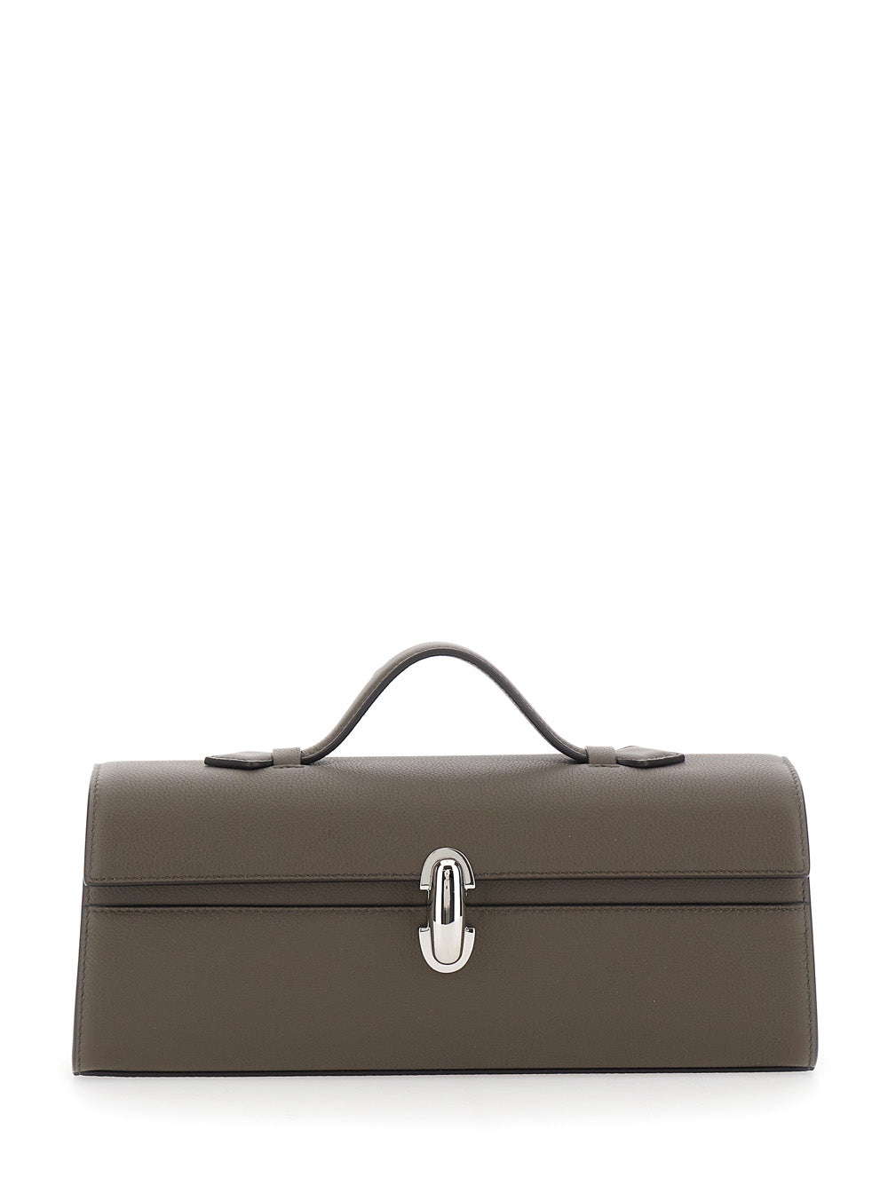 SAVETTE Savette Women 'Symmetry' Brown Slim Handbag With Top Handle And Turnlock Closure In Leather For Women