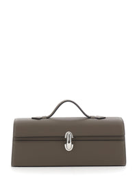 SAVETTE Savette Women 'Symmetry' Brown Slim Handbag With Top Handle And Turnlock Closure In Leather For Women