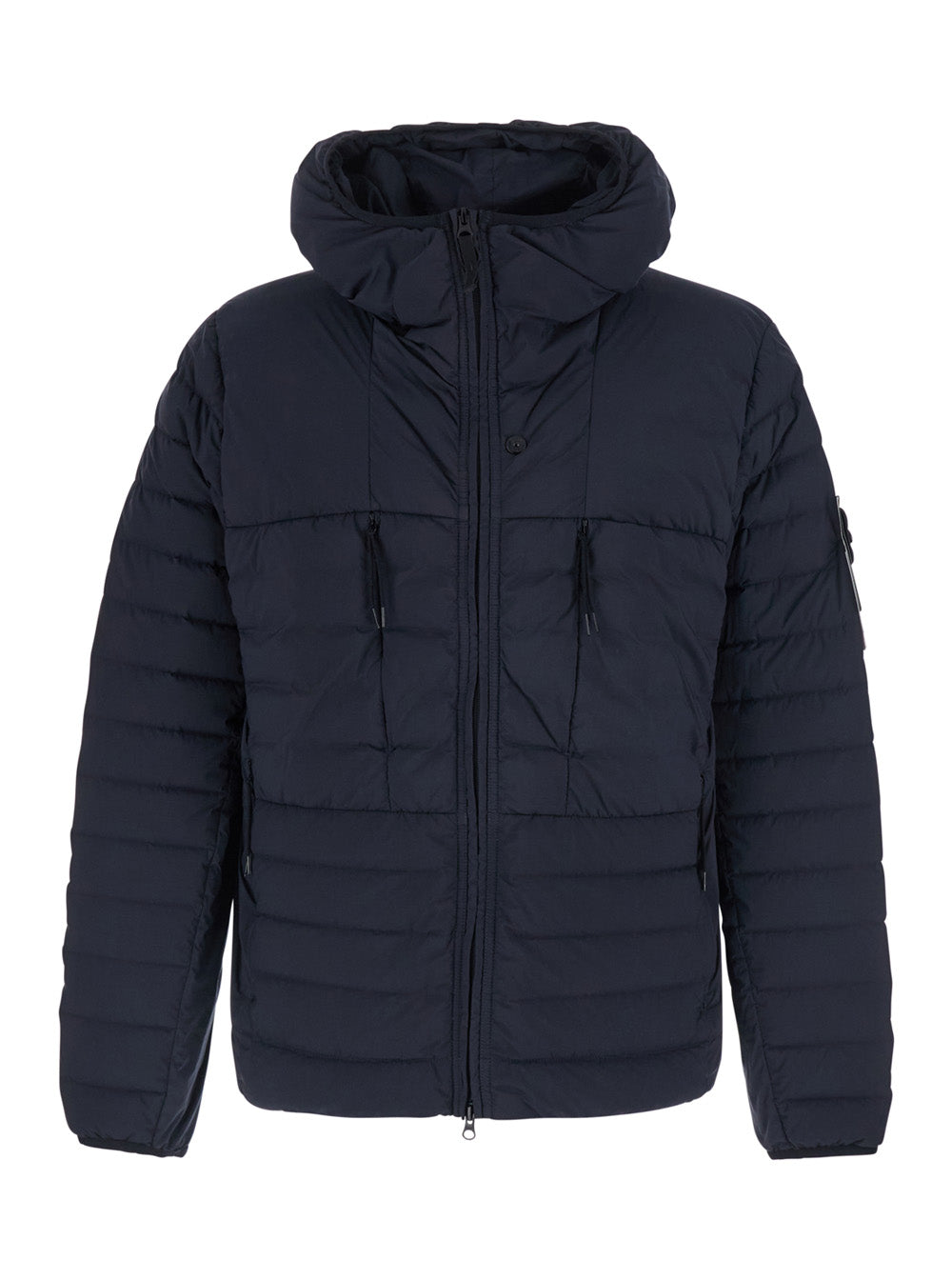 Stone Island Men Down Jacket With High Collar And Long Sleeves In Tech Fabric Blue Men