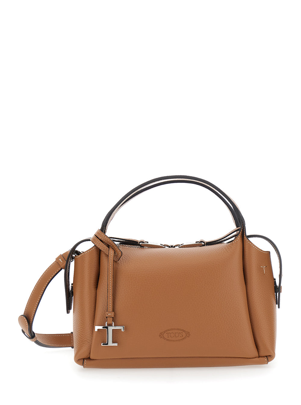 Tod's Women Brown Shoulder Bag With T Plaque On The Front And Adjustable And Removable Strap In Leather For Women