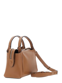 Tod's Women Brown Shoulder Bag With T Plaque On The Front And Adjustable And Removable Strap In Leather For Women