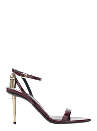 TOM FORD Tom Ford Women Bordeaux Sandals With High Stiletto Heel And Adjustable Ankle Strap Closure In Leather For Women
