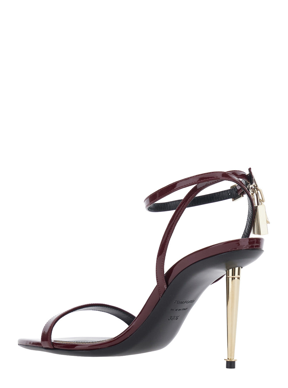 TOM FORD Tom Ford Women Bordeaux Sandals With High Stiletto Heel And Adjustable Ankle Strap Closure In Leather For Women